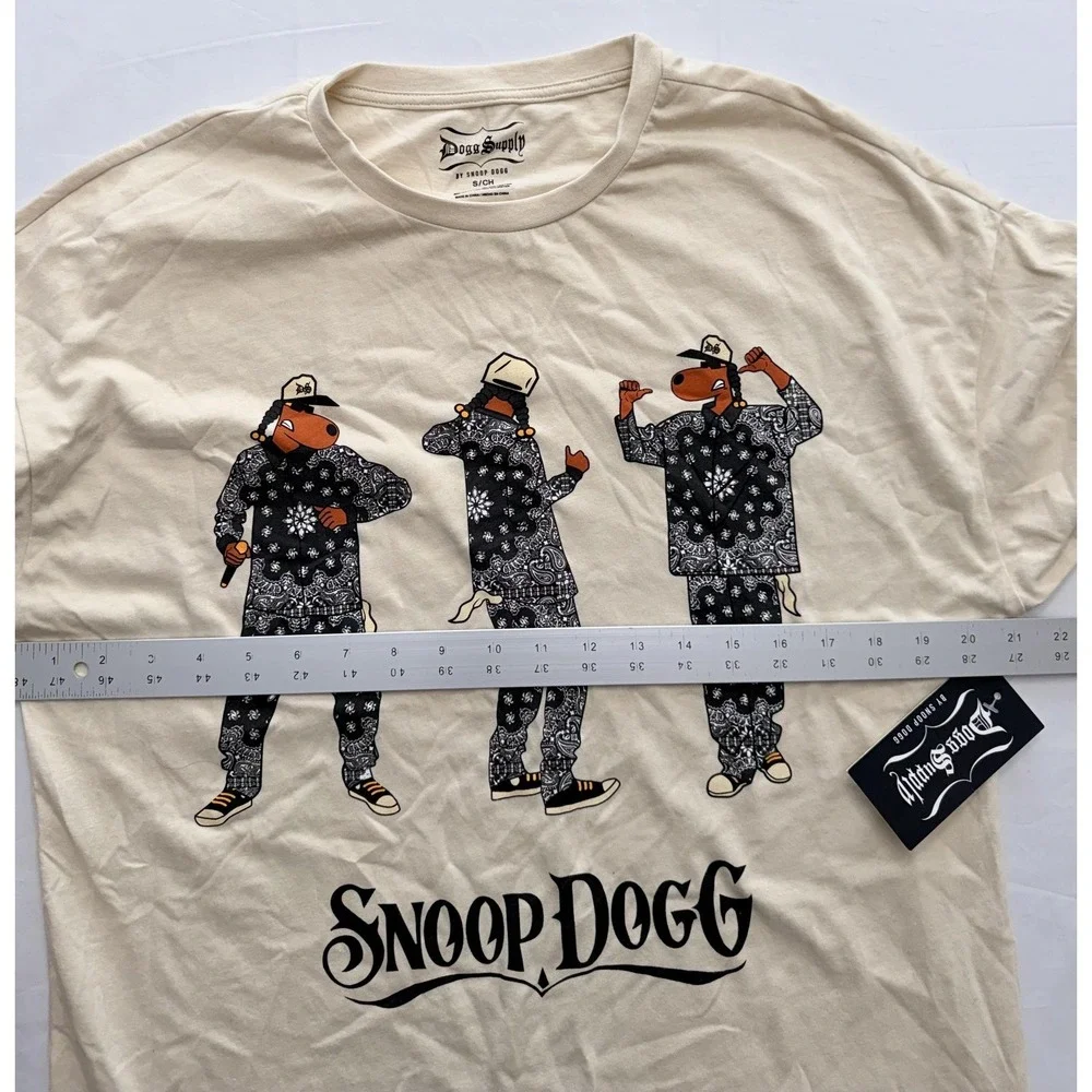 Dogg Supply Snoop Dogg Shirt Mens Small Beige Bandana Graphic Tee Hip Hop - Picture 5 of 8